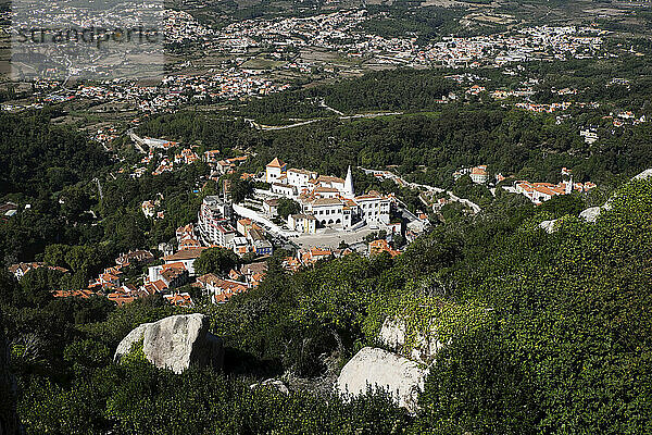 Luftaufnahme des Nationalpalastes von Sintra  Portugal