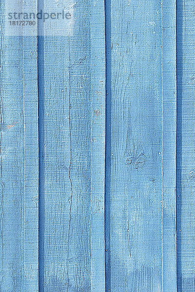Nahaufnahme einer blau bemalten Holzwand  Andernos  Arcachon  Gironde  Aquitanien  Frankreich