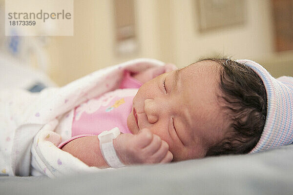 Newborn Baby Girl in Hospital