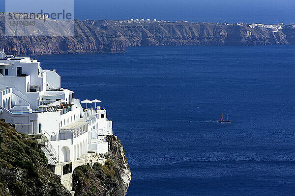 Hotels auf Cliff  Fira  Kykladen  griechische Inseln  Griechenland