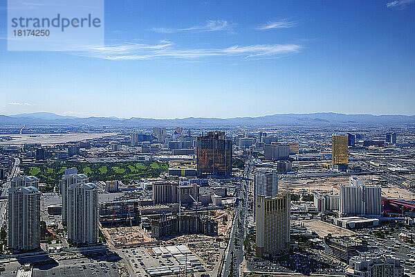 Überblick über den Las Vegas Strip  Las Vegas  Nevada  USA