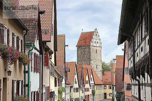 Häuser  Romantische Straße  Dinkelsbühl  Landkreis Ansbach  Bayern  Deutschland