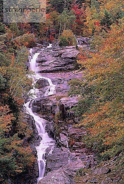 Silberne Kaskade im Herbst Crawford Notch State Park New Hampshire  USA