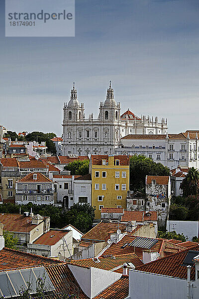 Monastery of Sao Vicente de Fora in Cityscape of Lisbon  Portugal