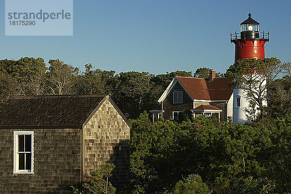 Leuchtturm von Nauset Beach  Cape Cod National Seashore  Massachusetts  USA