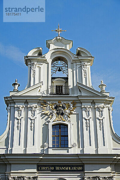 Nahaufnahme der Kirche der Verklärung des Herrn  Altstadt  Krakau  Polen.