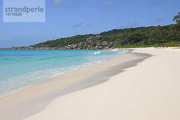 Indischer Ozean und Grand Anse Beach  La Digue  Seychellen