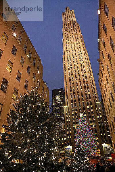 Weihnachtsbaum im Rockefeller Center  New York City  New York  USA