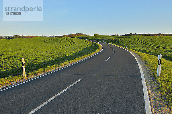 Landstraße im Frühling  Birkenfeld  Landkreis Main-Spessart  Franken  Bayern  Deutschland