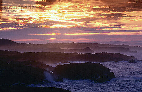 Küste bei Sonnenaufgang  Louisbourg  Nova Scotia  Kanada