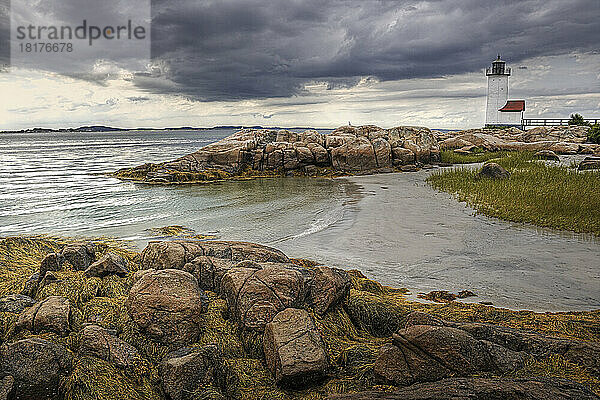 Annisquam Harbour Light  Wigwam Point  Gloucester  Cape Ann  Massachusetts  USA