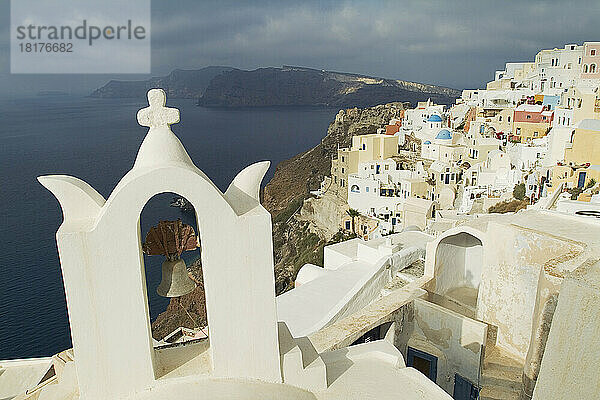Bell Tower and Cityscape  Oia  Santorini  Cyclades Islands  Greece