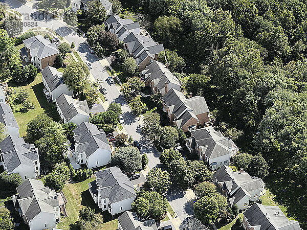 USA  Virginia  Leesburg  Luftaufnahme von Vorstadthäusern