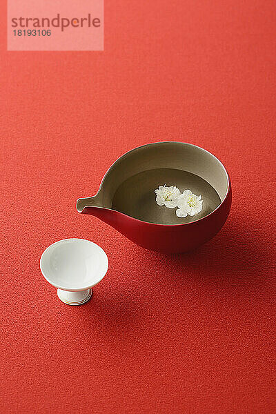 Plum blossom and Japanese tableware