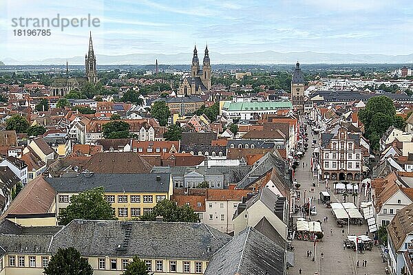 Blick über die Altstadt von Speyer  Rheinland-Pfalz  Deutschland  Europa