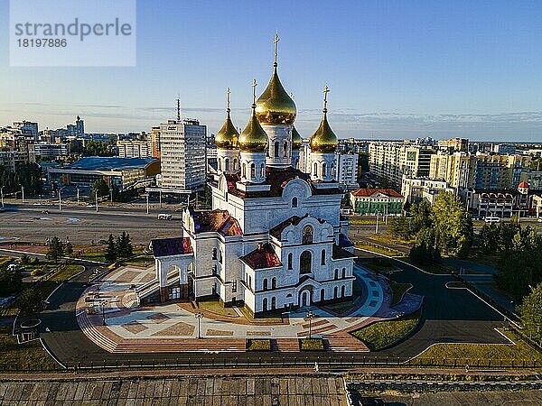 Luftaufnahme der Kathedrale des Erzengels  Archangelsk  Russland  Europa
