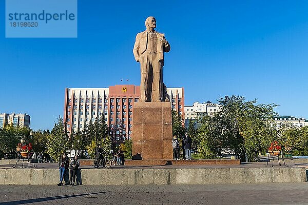 Lenin-Statue auf dem Lenin-Platz  Tschita  Zabaykalskij Krai  Russland  Europa