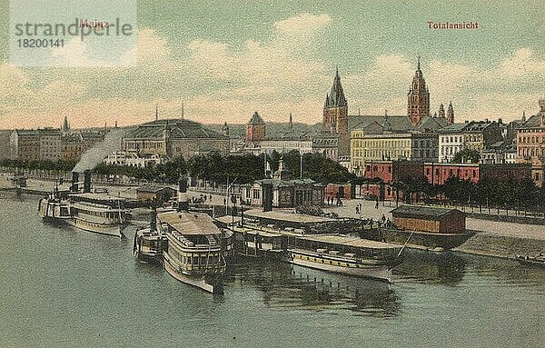 Mainz  Rheinland-Pfalz  Deutschland  Ansicht um ca 1910  digitale Reproduktion einer historischen Postkarte  public domain  aus der damaligen Zeit  genaues Datum unbekannt  Europa