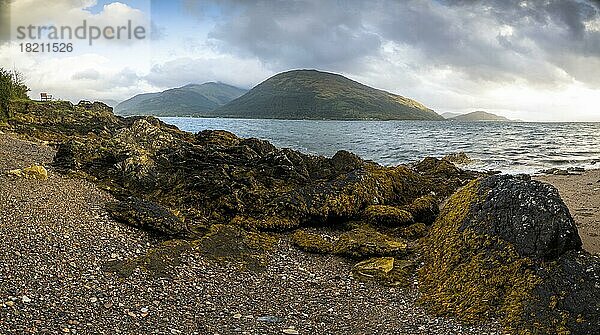 Abendstimmung am Loch Linnhe  Nähe Fort William  Schottland  Großbritannien  Europa