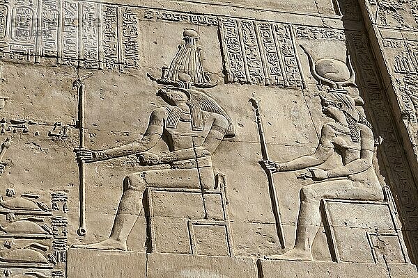 Doppeltempel von Kom Ombo  Reliefs und Gravierungen  Oberäypten  Ägypten  Afrika