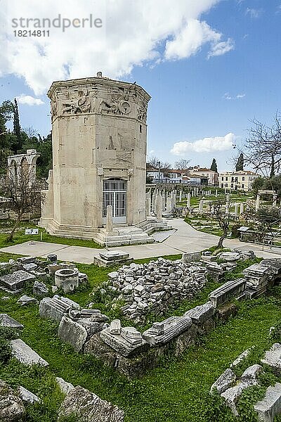 Turm der Winde  Ruinen der Römische Agora  Altstadt von Athen  Griechenland  Europa