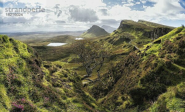 Felsenlandschaft Quiraing  Trotternish Ridge  Highlands  Isle of Skye  Innere Hebriden  Schottland  Großbritannien  Europa