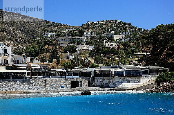 Chora Sfakion ist ein Küstenort im Süden der Insel Kreta mit kleinem Hafen am Libyschen Meer  Kreta  Griechenland  Europa