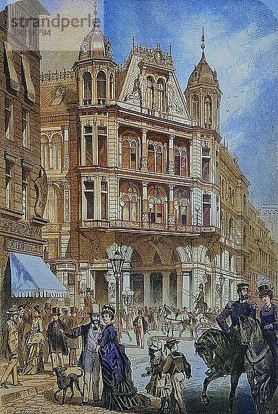 Die Passage an der Ecke der Friedrichstraße und Behrenstraße in Berlin  um 1870  Deutschland  Historisch  digital restaurierte Reproduktion einer Vorlage aus dem 19. Jahrhundert  Europa