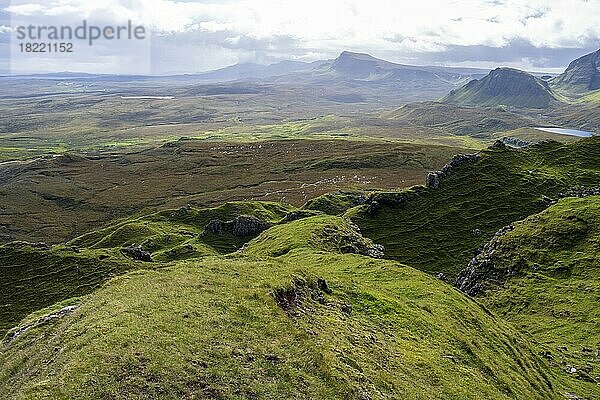 Felsenlandschaft Quiraing  Trotternish Ridge  Highlands  Isle of Skye  Innere Hebriden  Schottland  Großbritannien  Europa