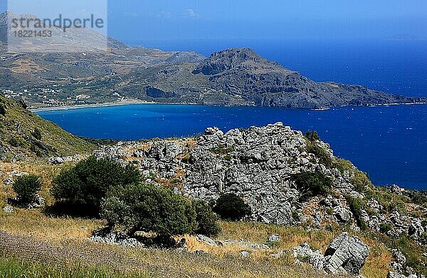 Landschaft an der Südküste bei Sellia am Libyschen Meer  Kreta  Griechenland  Europa