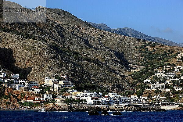 Küstenort Chora Sfakion im Südwesten der Insel am Libyschen Meer  Kreta  Griechenland  Europa