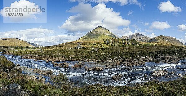 Fluss Sligachan  Isle of Skye  Innere Hebriden  Schottland  Großbritannien  Europa