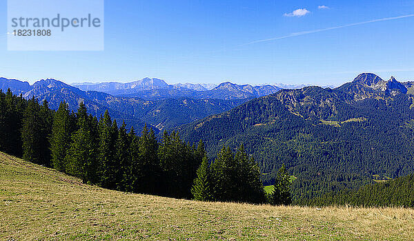 Deutschland  Bayern  Panoramablick vom Stumpfling im Sommer