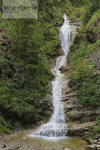 Deutschland  Bayern  Kleiner Wasserfall in der Hollschlucht