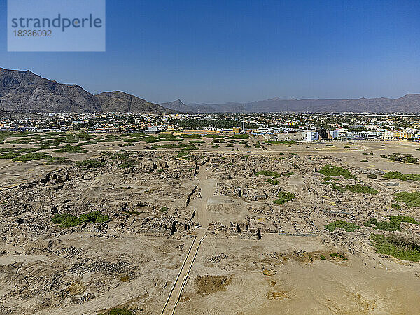 Aerial view of Al-Ukhdud Archaeological Site in Najran  Saudi Arabia