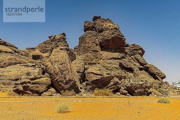 Saudi-Arabien  Provinz Hail  Jubbah  Sandsteinaufschlüsse von Jebel Umm Sanman