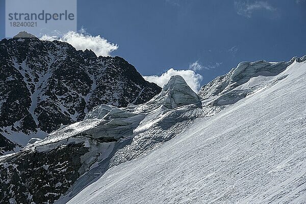 Alpeiner Ferner  Eis am Gletscher im Winter  Neustift im Stubaital  Tirol  Österreich  Europa