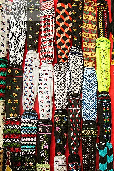 Türkischer Stil traditionelle handgestrickte Socken in der Ansicht