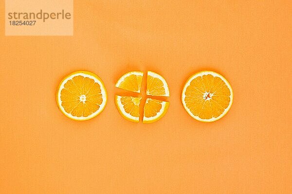 Drei Orangenscheiben. Auflösung und hohe Qualität schönes Foto