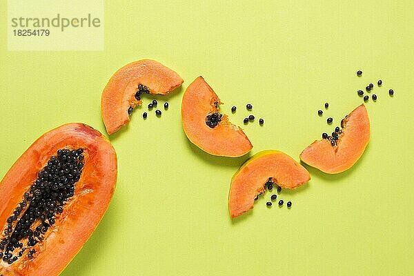 Draufsicht köstliche Papaya Tisch. Auflösung und hohe Qualität schönes Foto