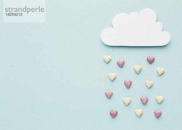 Draufsicht Wolke mit Valentinstag Herzen. Auflösung und hohe Qualität schönes Foto