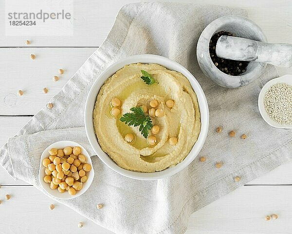 Draufsicht köstlicher Humus Konzept. Auflösung und hohe Qualität schönes Foto