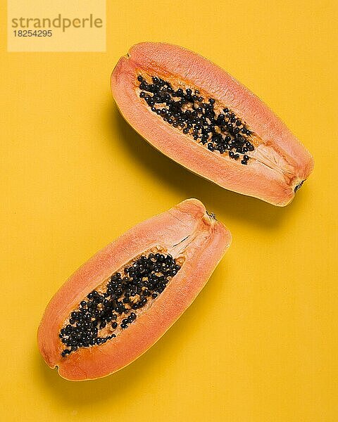 Draufsicht köstliche Papayas bereit serviert werden. Auflösung und hohe Qualität schönes Foto