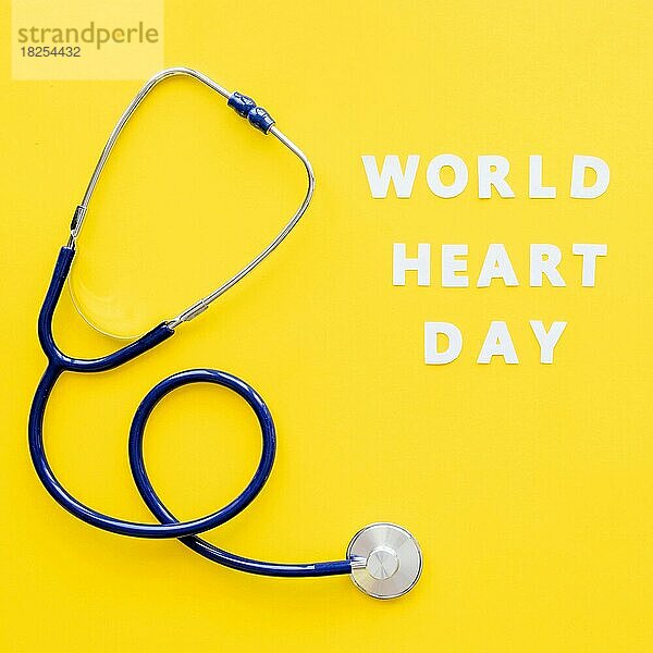 Draufsicht Stethoskop Herz Tag. Auflösung und hohe Qualität schönes Foto