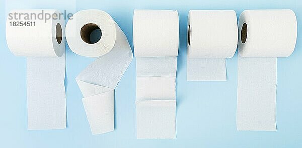 Draufsicht Toilettenpapierrollen aufgefaltet. Auflösung und hohe Qualität schönes Foto