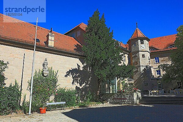 Schloss Schwansee auf dem Schwanberg  Rödelsee  Landkreis Kitzingen  Unterfranken  Bayern  Deutschland  Europa