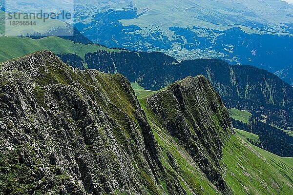 Bewaldete Berge in einer malerischen Landschaft vom Artvin-Hochland aus gesehen