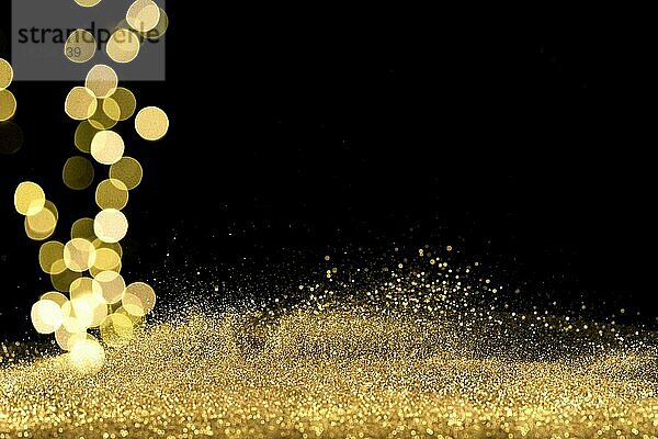 Nahaufnahme von Bokeh-Lichtern mit goldenem Glitter