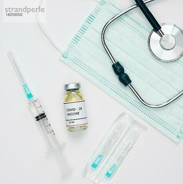 Flachlegeimpfstoff mit Spritzenstethoskop