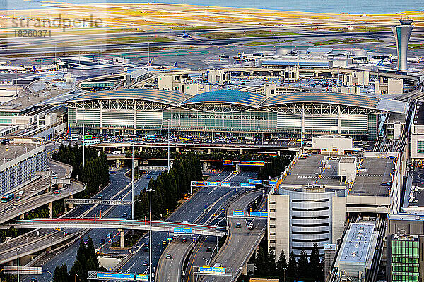 Luftaufnahmen des San Francisco International Airport Terminals